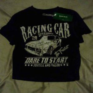 Gray Teens Short Shirt "Racing Car Dare To Start